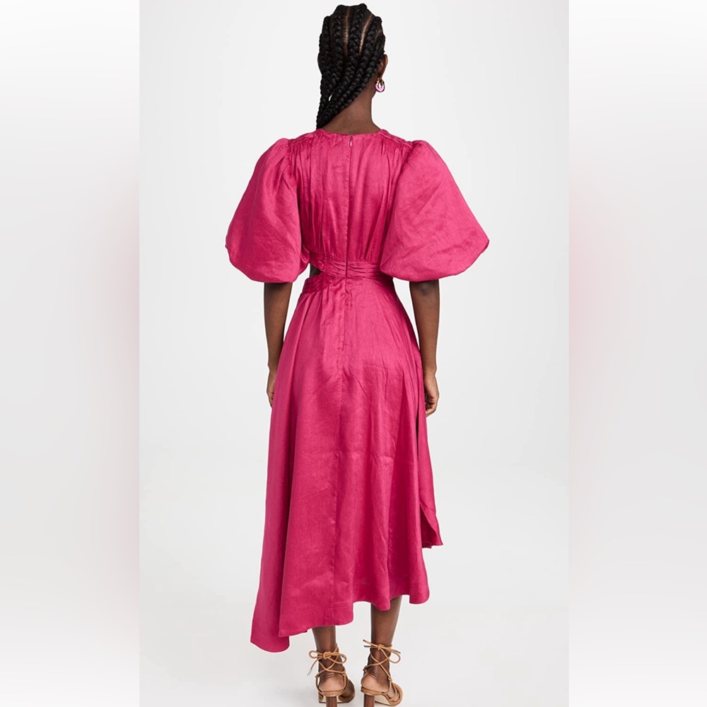 Aje Tidal Tucked Cut Out Midi Dress
